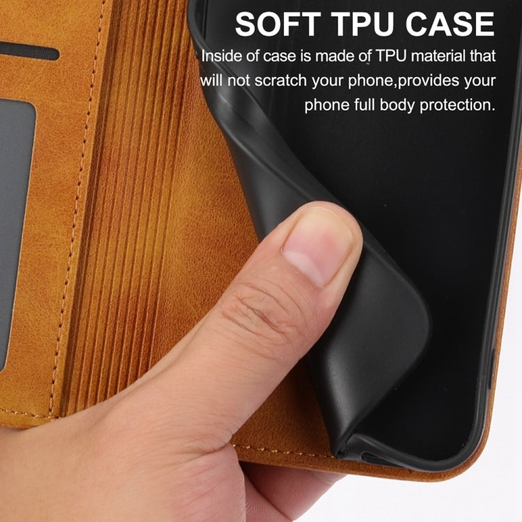 For Xiaomi Redmi Note 13 Pro+ Cubic Grid Calf Texture Magnetic Leather Phone Case(Yellow) - free shipping - PMC TechLife - Order now!