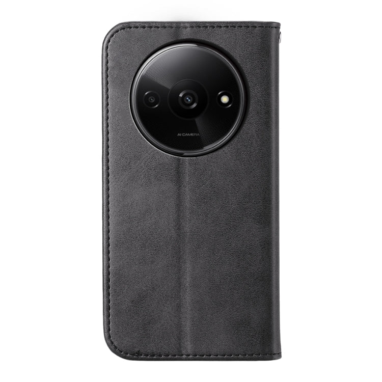 For Xiaomi Redmi A3 Cubic Grid Calf Texture Magnetic Leather Phone Case(Black) - Xiaomi Cases by PMC TechLife | Online Shopping South Africa | PMC TechLife | Buy Now Pay Later Mobicred