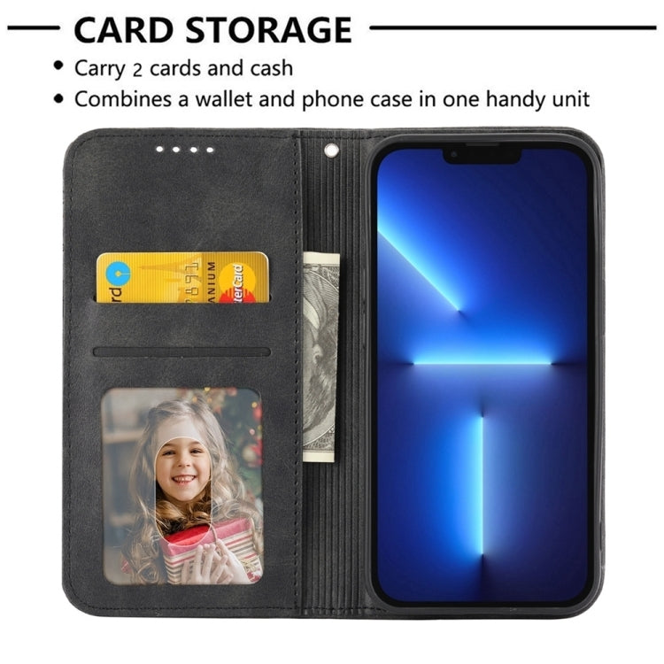 For Xiaomi Redmi A3 Cubic Grid Calf Texture Magnetic Leather Phone Case(Black) - Xiaomi Cases by PMC TechLife | Online Shopping South Africa | PMC TechLife | Buy Now Pay Later Mobicred