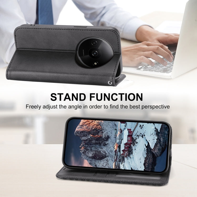 For Xiaomi Redmi A3 Cubic Grid Calf Texture Magnetic Leather Phone Case(Black) - Xiaomi Cases by PMC TechLife | Online Shopping South Africa | PMC TechLife | Buy Now Pay Later Mobicred