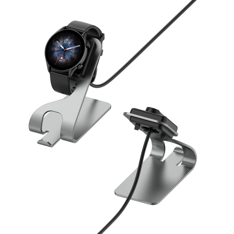 For Amazfit T-Rex Ultra Rotatable Smart Watch Charger Metal Dock Charger Bracket(Grey) - free shipping - PMC TechLife - Order now!