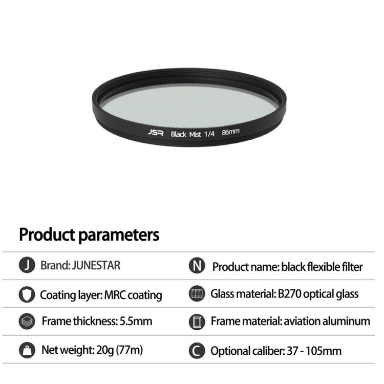 JSR Black Mist Filter Camera Lens Filter, Size:49mm(1/8 Filter) - free shipping - PMC TechLife - Order now!