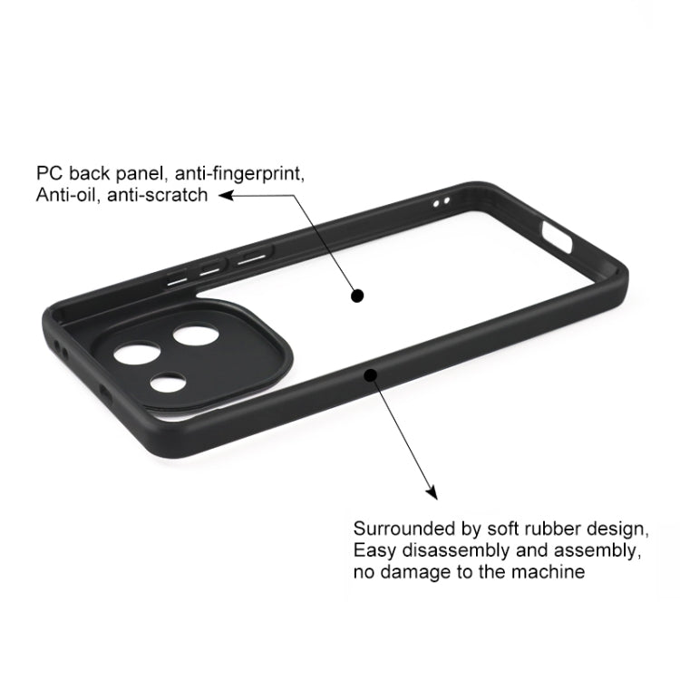 For vivo iQOO 12 Frosted TPU + Transparent PC Phone Case(Black) - iQOO 12 Cases by PMC TechLife | Online Shopping South Africa | PMC TechLife