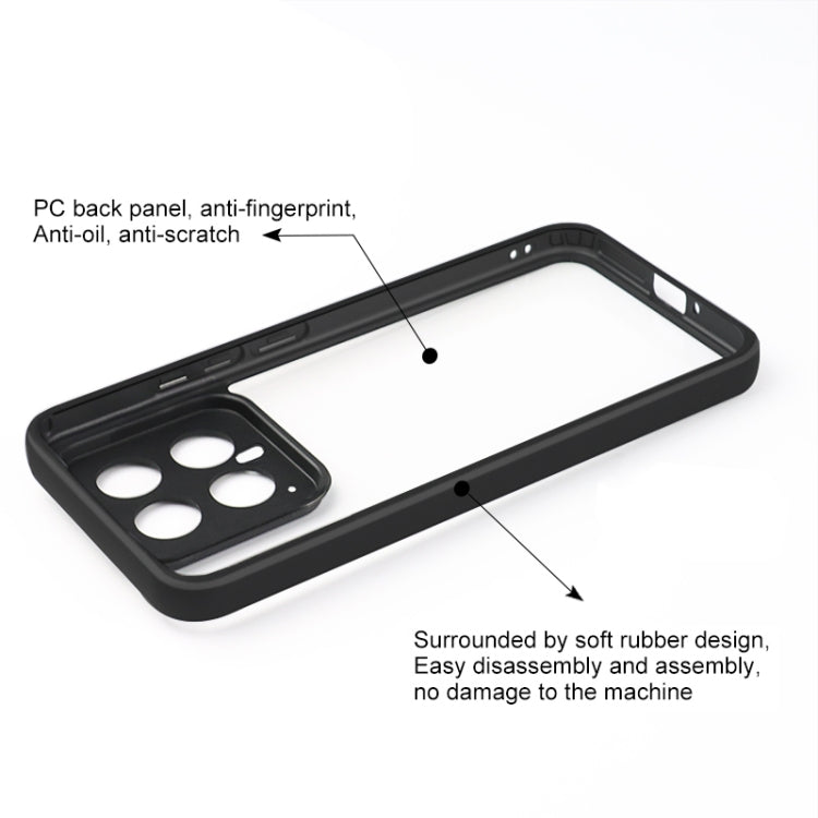 For Xiaomi 14 Frosted TPU + Transparent PC Phone Case(Black) - 14 Cases by PMC TechLife | Online Shopping South Africa | PMC TechLife