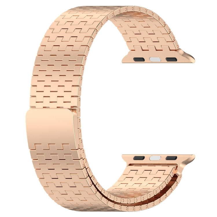 For Apple Watch Ultra 49mm Magnetic Buckle Stainless Steel Metal Watch Band(Rose Gold) - Watch Bands by PMC Jewellery | Online Shopping South Africa | PMC Jewellery | Buy Now Pay Later Mobicred