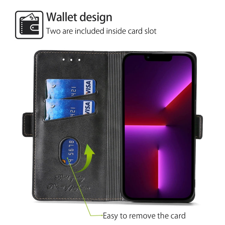 For vivo Y03 4G Contrast Color Side Buckle Leather Phone Case(Black + Grey) - vivo Cases by PMC TechLife | Online Shopping South Africa | PMC TechLife | Buy Now Pay Later Mobicred