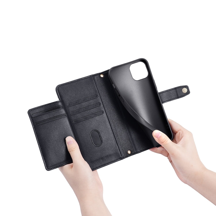 For Honor X6a 4G Sheep Texture Cross-body Zipper Wallet Leather Phone Case(Black) - Honor Cases by PMC TechLife | Online Shopping South Africa | PMC TechLife | Buy Now Pay Later Mobicred