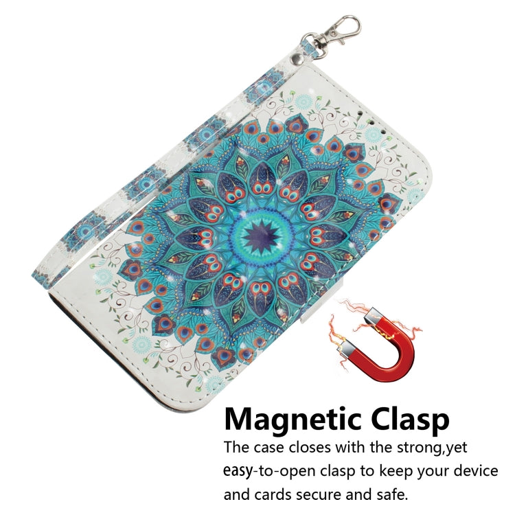 For iPhone SE 2024 3D Colored Horizontal Flip Leather Phone Case(Peacock Wreath) - More iPhone Cases by PMC Jewellery | Online Shopping South Africa | PMC Jewellery | Buy Now Pay Later Mobicred