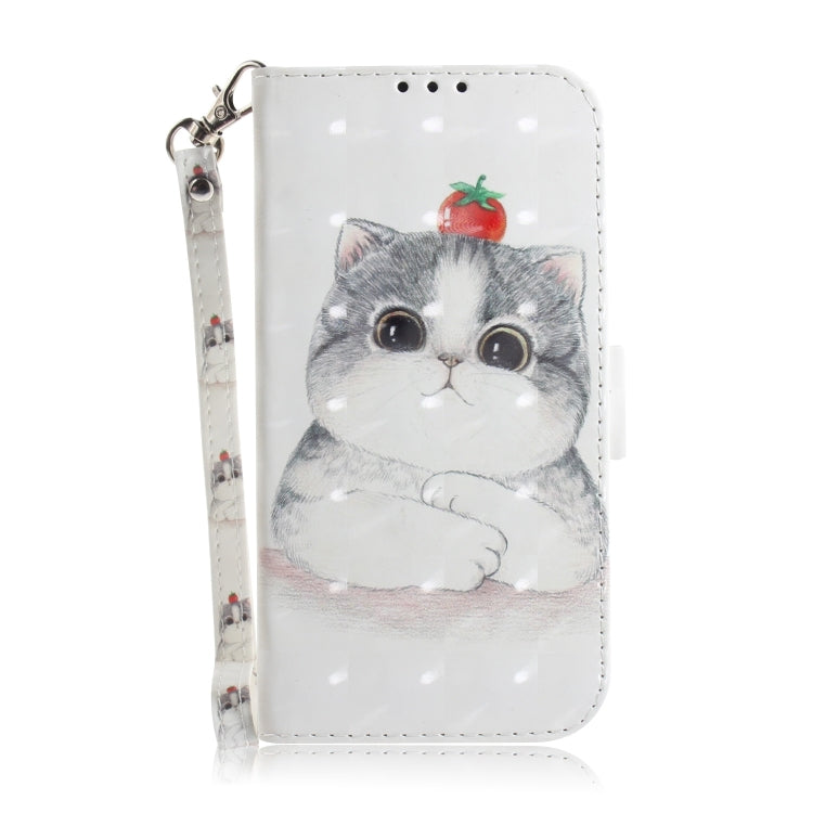 For iPhone 16 Pro 3D Colored Horizontal Flip Leather Phone Case(Cute Cat) - iPhone 16 Pro Cases by PMC TechLife | Online Shopping South Africa | PMC TechLife | Buy Now Pay Later Mobicred