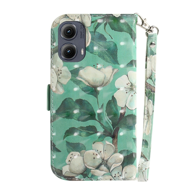 For Motorola Edge 2024 3D Colored Flip Leather Phone Case(Watercolor Flower) - Motorola Cases by PMC Jewellery | Online Shopping South Africa | PMC Jewellery | Buy Now Pay Later Mobicred