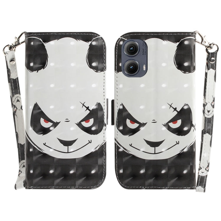 For Motorola Edge 2024 3D Colored Flip Leather Phone Case(Angry Bear) - Motorola Cases by PMC Jewellery | Online Shopping South Africa | PMC Jewellery | Buy Now Pay Later Mobicred