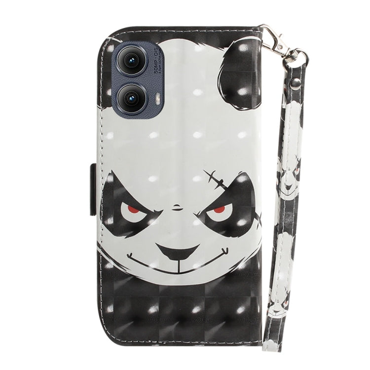 For Motorola Edge 2024 3D Colored Flip Leather Phone Case(Angry Bear) - Motorola Cases by PMC Jewellery | Online Shopping South Africa | PMC Jewellery | Buy Now Pay Later Mobicred