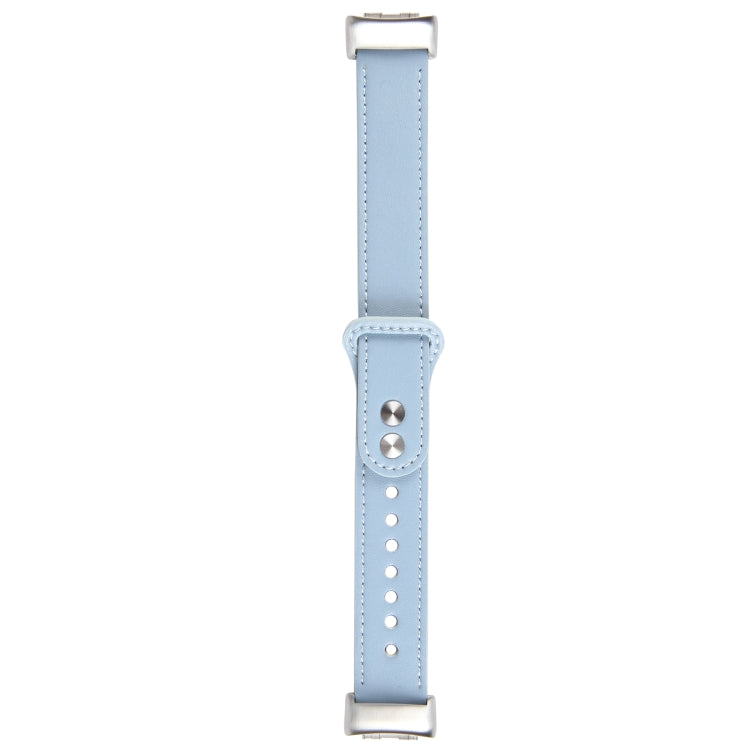 For Fitbit Charge 5 PU Leather Replacement Watch Band(Blue) - Watch Bands by PMC TechLife | Online Shopping South Africa | PMC TechLife | Buy Now Pay Later Mobicred