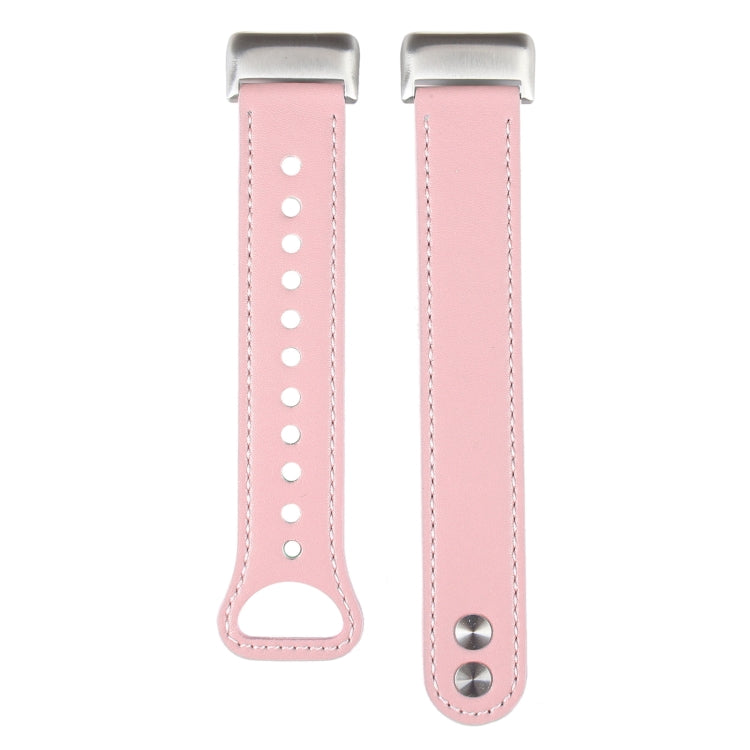 For Fitbit Charge 5 PU Leather Replacement Watch Band(Pink) - Watch Bands by PMC Jewellery | Online Shopping South Africa | PMC Jewellery | Buy Now Pay Later Mobicred