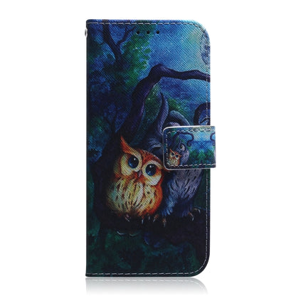 For iPhone SE 2024 Coloured Drawing Flip Leather Phone Case(Oil Painting Owl) - More iPhone Cases by PMC Jewellery | Online Shopping South Africa | PMC Jewellery | Buy Now Pay Later Mobicred