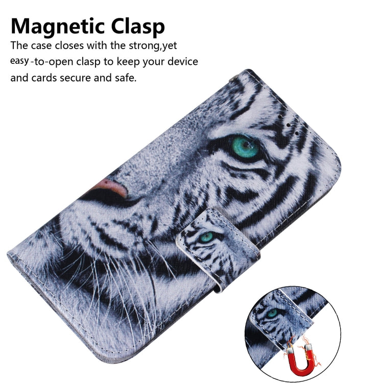 For iPhone 16e Coloured Drawing Flip Leather Phone Case(Tiger) - iPhone 16e Cases by PMC TechLife | Online Shopping South Africa | PMC TechLife | Buy Now Pay Later Mobicred