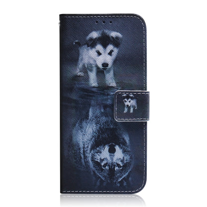 For iPhone 16 Pro Coloured Drawing Flip Leather Phone Case(Wolf and Dog) - iPhone 16 Pro Cases by PMC Jewellery | Online Shopping South Africa | PMC Jewellery | Buy Now Pay Later Mobicred