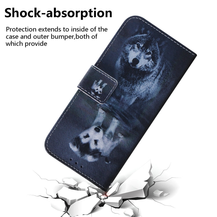 For iPhone 16 Pro Coloured Drawing Flip Leather Phone Case(Wolf and Dog) - iPhone 16 Pro Cases by PMC Jewellery | Online Shopping South Africa | PMC Jewellery | Buy Now Pay Later Mobicred