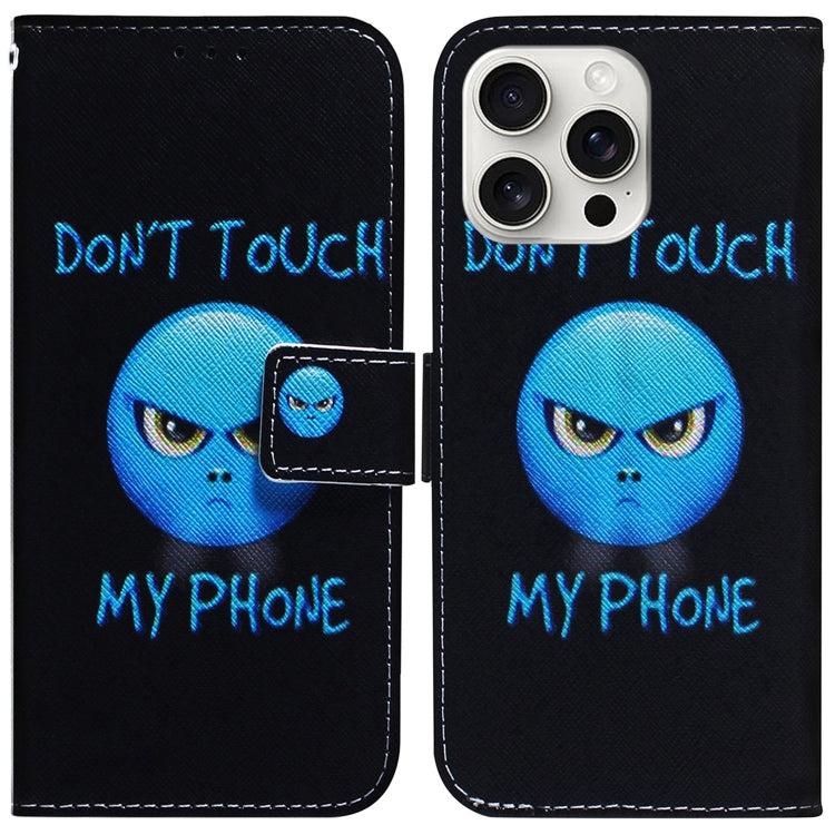 For iPhone 16 Pro Coloured Drawing Flip Leather Phone Case(Anger) - iPhone 16 Pro Cases by PMC TechLife | Online Shopping South Africa | PMC TechLife | Buy Now Pay Later Mobicred