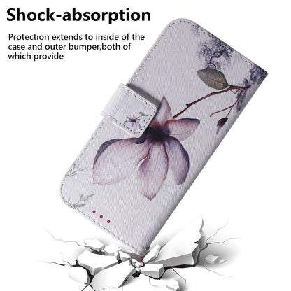 For iPhone 16 Plus Coloured Drawing Flip Leather Phone Case(Magnolia) - iPhone 16 Plus Cases by PMC Jewellery | Online Shopping South Africa | PMC Jewellery | Buy Now Pay Later Mobicred