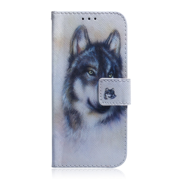 For iPhone 16 Pro Max Coloured Drawing Flip Leather Phone Case(White Wolf) - iPhone 16 Pro Max Cases by PMC Jewellery | Online Shopping South Africa | PMC Jewellery | Buy Now Pay Later Mobicred