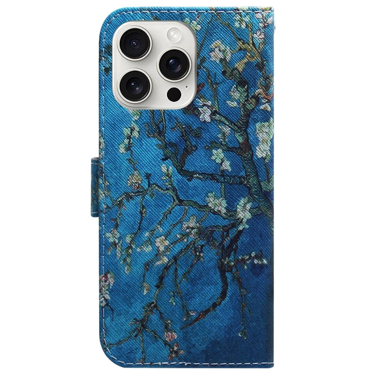 For iPhone 16 Pro Max Coloured Drawing Flip Leather Phone Case(Apricot) - iPhone 16 Pro Max Cases by PMC TechLife | Online Shopping South Africa | PMC TechLife | Buy Now Pay Later Mobicred