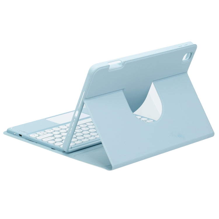 For iPad Air 2022 / iPad Pro 11 2021 Square Button 360 Degree Rotatable Bluetooth Keyboard Leather Case with Touchpad(Mint Green) - Universal by PMC TechLife | Online Shopping South Africa | PMC TechLife