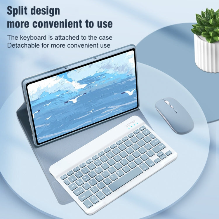 For iPad 10th Gen 10.9 2022 Square Button 360 Degree Rotatable Bluetooth Keyboard Leather Case with Touchpad(Mist Blue) - Universal by PMC TechLife | Online Shopping South Africa | PMC TechLife