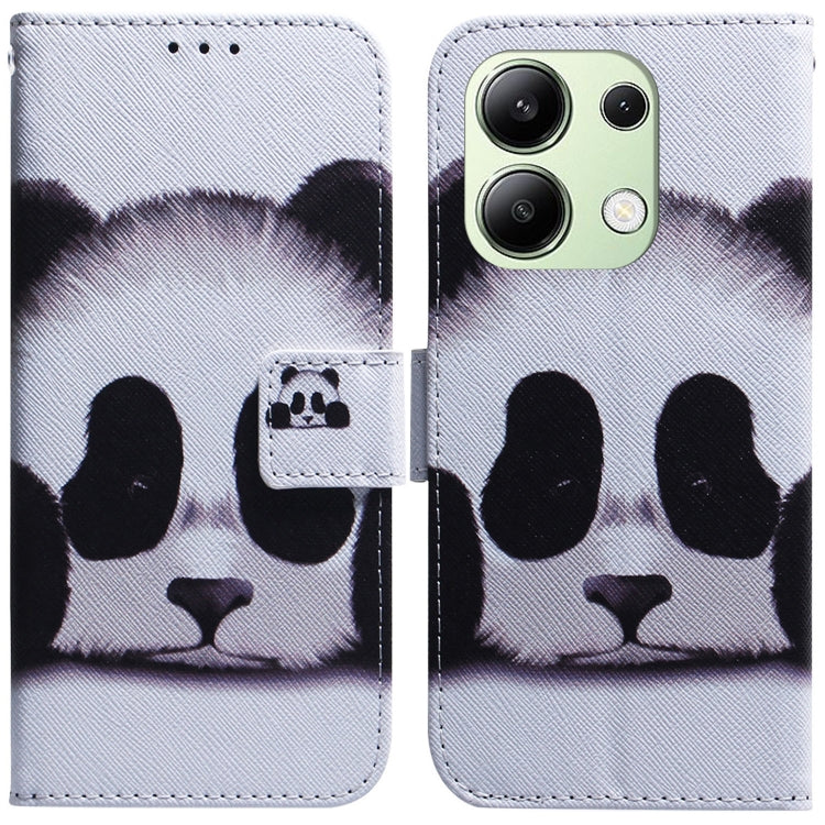 For Xiaomi Redmi Note 13 4G Global Coloured Drawing Flip Leather Phone Case(Panda) - Note 13 Cases by PMC TechLife | Online Shopping South Africa | PMC TechLife | Buy Now Pay Later Mobicred