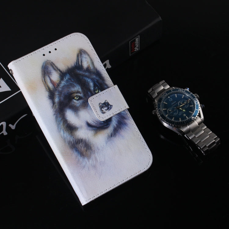 For Xiaomi Poco M6 Pro 4G Coloured Drawing Flip Leather Phone Case(White Wolf) - Xiaomi Cases by PMC TechLife | Online Shopping South Africa | PMC TechLife | Buy Now Pay Later Mobicred