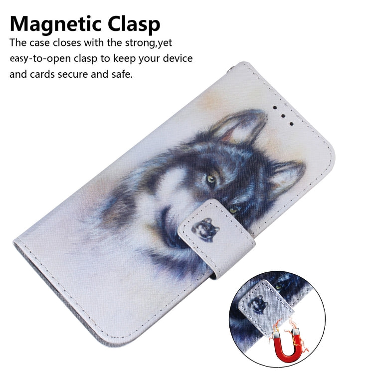 For Xiaomi Poco M6 Pro 4G Coloured Drawing Flip Leather Phone Case(White Wolf) - Xiaomi Cases by PMC TechLife | Online Shopping South Africa | PMC TechLife | Buy Now Pay Later Mobicred