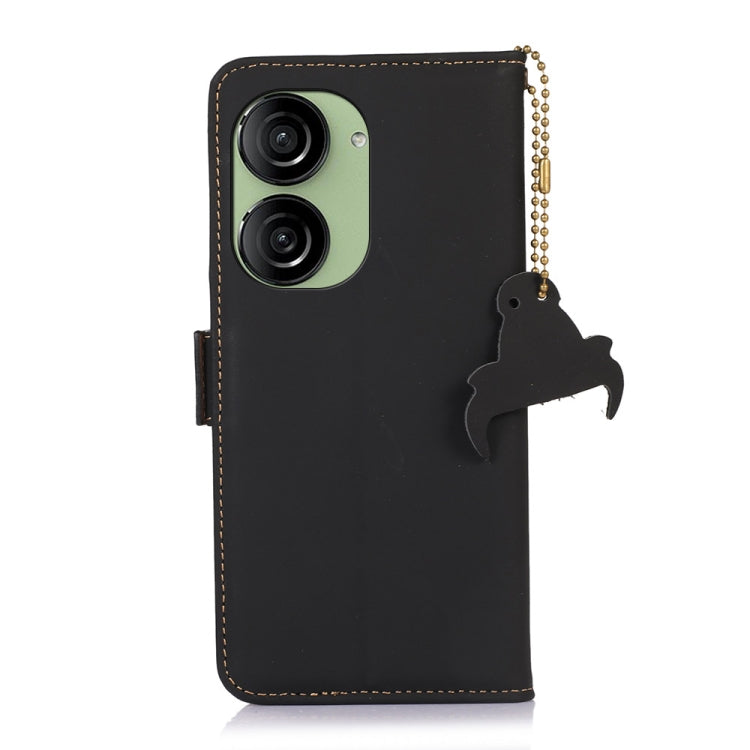 For Asus Zenfone 10 / Zenfone 9 Genuine Leather Magnetic RFID Leather Phone Case(Black) - ASUS Cases by PMC TechLife | Online Shopping South Africa | PMC TechLife | Buy Now Pay Later Mobicred
