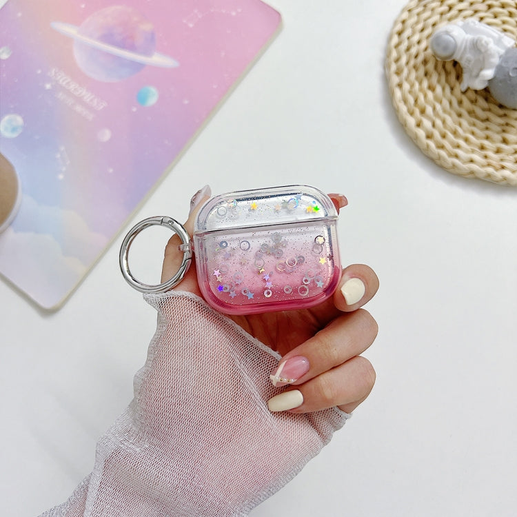 For AirPods 3 Transparent Glitter Bluetooth Earphone Protective Case(Red) - For AirPods 3 by PMC Jewellery | Online Shopping South Africa | PMC Jewellery | Buy Now Pay Later Mobicred