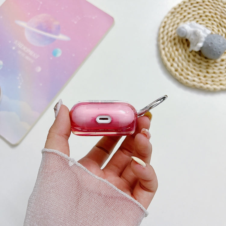 For AirPods Pro Transparent Glitter Bluetooth Earphone Protective Case(Pink) - For AirPods Pro by PMC Jewellery | Online Shopping South Africa | PMC Jewellery | Buy Now Pay Later Mobicred