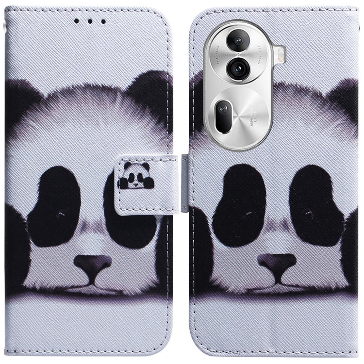 For OPPO Reno11 Pro Global Coloured Drawing Flip Leather Phone Case(Panda) - free shipping - PMC TechLife - Order now!