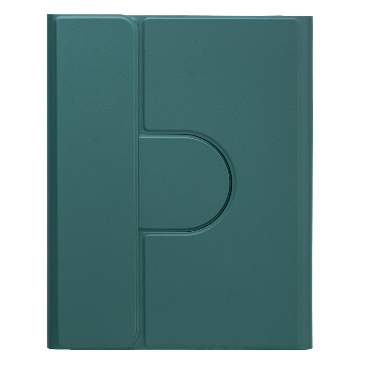 For iPad Air 2022 / iPad Pro 11 2021 Round Button 360 Degree Rotatable Bluetooth Keyboard Leather Case(Dark Green) - Universal by PMC TechLife | Online Shopping South Africa | PMC TechLife