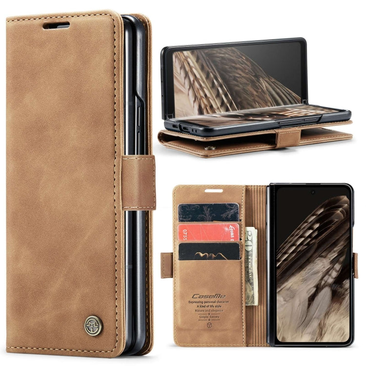 For Google Pixel Fold CaseMe 013 Multifunctional Horizontal Flip Leather Phone Case(Brown) - Google Cases by CaseMe | Online Shopping South Africa | PMC Jewellery | Buy Now Pay Later Mobicred