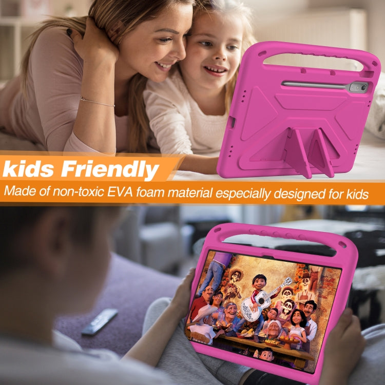 For Lenovo Tab P12 12.7 Handle Portable EVA Shockproof Tablet Case(Rose Red) - Lenovo by PMC TechLife | Online Shopping South Africa | PMC TechLife | Buy Now Pay Later Mobicred