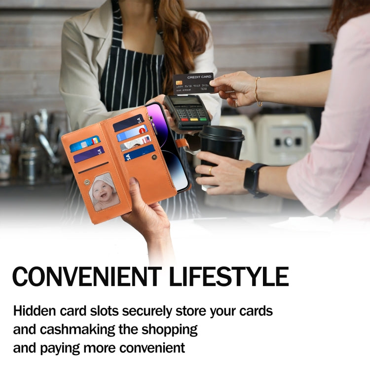 For iPhone 16 ESEBLE Star Series Lanyard Zipper Wallet RFID Leather Case(Brown) - iPhone 16 Cases by ESEBLE | Online Shopping South Africa | PMC TechLife | Buy Now Pay Later Mobicred