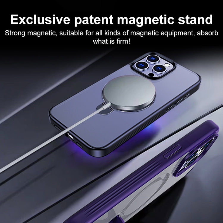 For iPhone 11 Multifunctional MagSafe Holder Phone Case(Grey) - iPhone 11 Cases by PMC TechLife | Online Shopping South Africa | PMC TechLife | Buy Now Pay Later Mobicred
