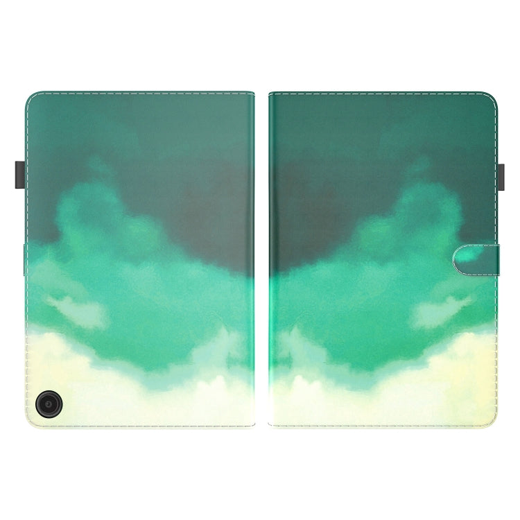 For Amazon Fire Max 11 Watercolor Pattern Flip Leather Tablet Case(Cyan Green) - Amazon by PMC TechLife | Online Shopping South Africa | PMC TechLife | Buy Now Pay Later Mobicred