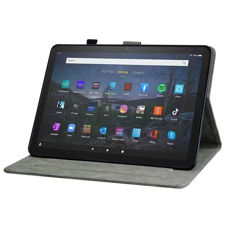 For Amazon Fire Max 11 Tiger Pattern Flip Leather Tablet Case(Dark Green) - Amazon by PMC TechLife | Online Shopping South Africa | PMC TechLife | Buy Now Pay Later Mobicred