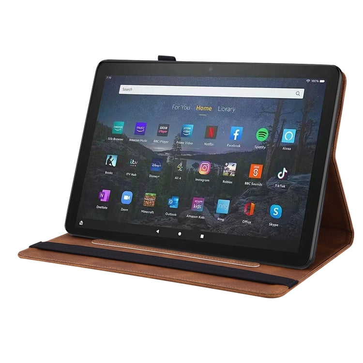 For Amazon Fire Max 11 Butterfly Flower Embossed Leather Tablet Case(Brown) - Amazon by PMC TechLife | Online Shopping South Africa | PMC TechLife | Buy Now Pay Later Mobicred