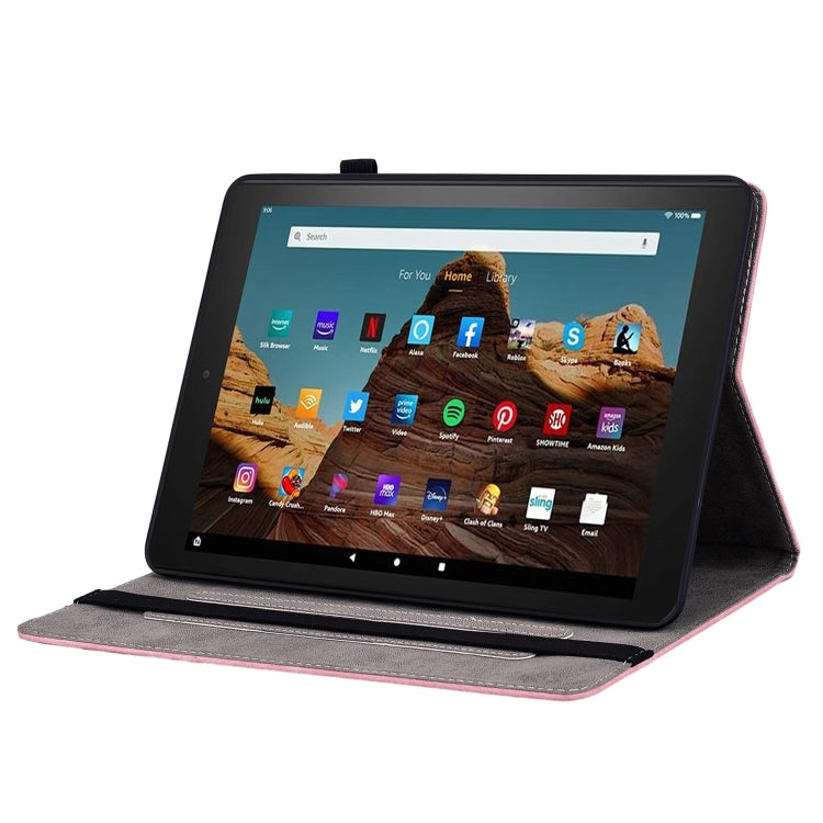For Amazon Fire HD 10 2023 Butterfly Rose Embossed Leather Tablet Case(Pink) - Amazon by PMC TechLife | Online Shopping South Africa | PMC TechLife | Buy Now Pay Later Mobicred