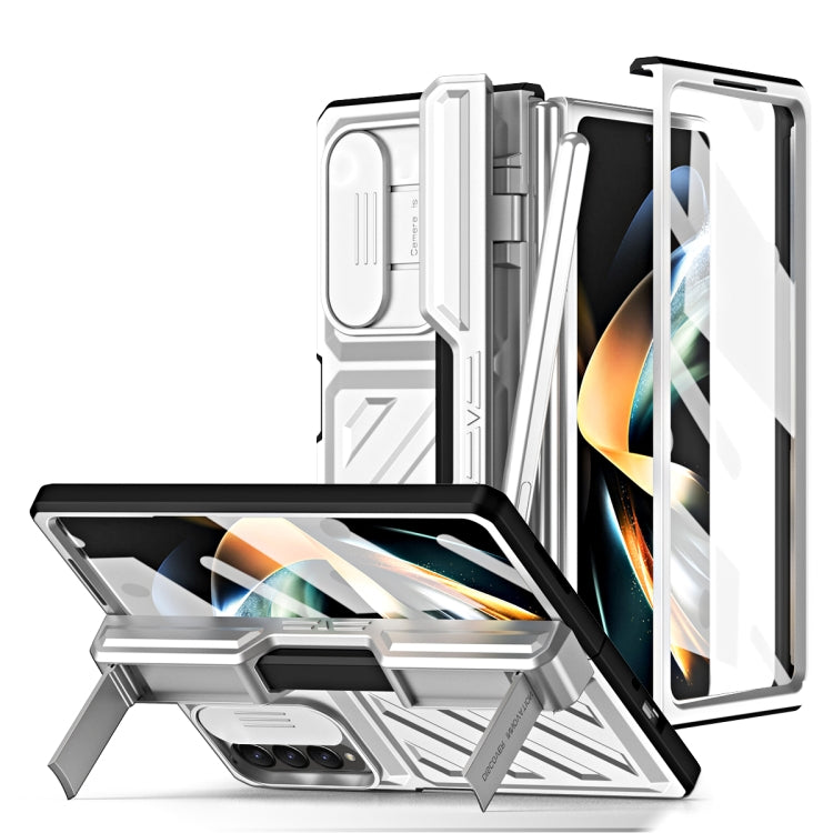 For Samsung Galaxy Z Fold4 TPU + PC Integrated All-inclusive Shockproof Phone Case with Pen(Silver) - Galaxy Z Fold4 5G Cases by PMC Jewellery | Online Shopping South Africa | PMC Jewellery