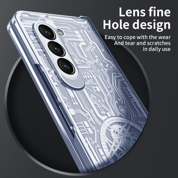 For Samsung Galaxy Z Fold5 Mechanical Legend Integrated Electroplating All-inclusive Phone Case(Blue) - Galaxy Z Fold5 Cases by PMC TechLife | Online Shopping South Africa | PMC TechLife | Buy Now Pay Later Mobicred