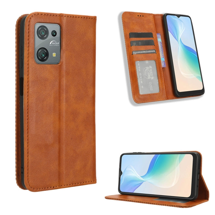 For Blackview Oscal C30 / C30 Pro Magnetic Buckle Retro Texture Leather Phone Case(Brown) - More Brand by PMC TechLife | Online Shopping South Africa | PMC TechLife
