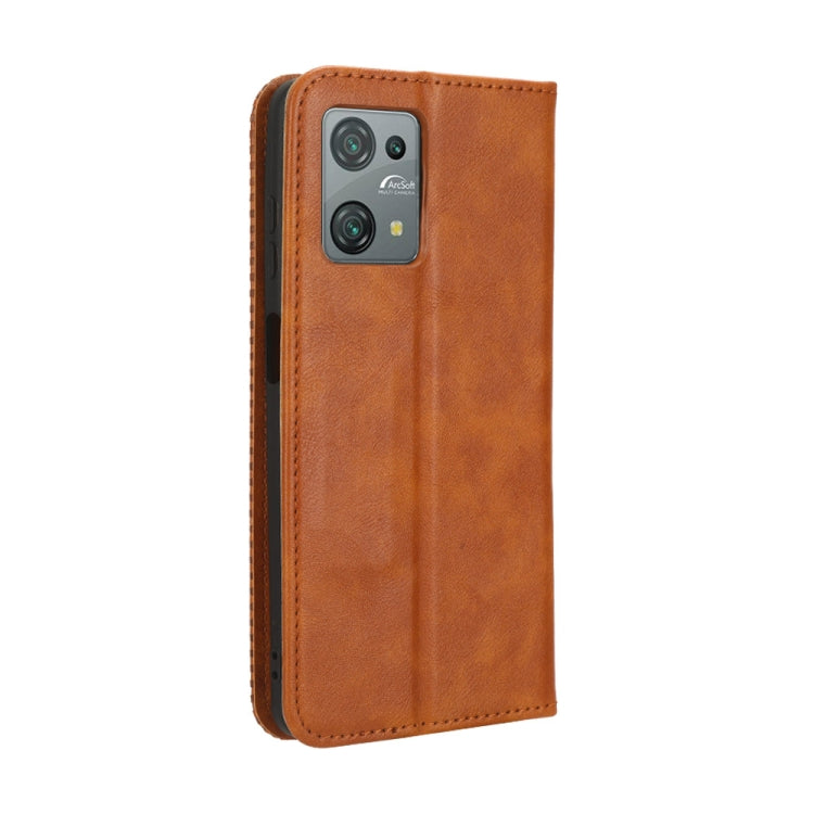 For Blackview Oscal C30 / C30 Pro Magnetic Buckle Retro Texture Leather Phone Case(Brown) - More Brand by PMC TechLife | Online Shopping South Africa | PMC TechLife