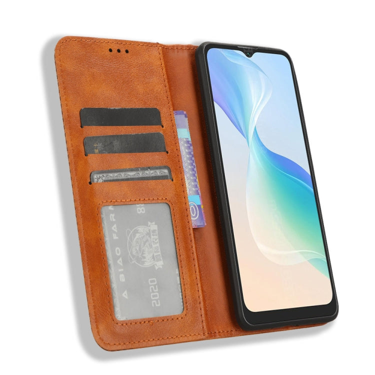 For Blackview Oscal C30 / C30 Pro Magnetic Buckle Retro Texture Leather Phone Case(Brown) - More Brand by PMC TechLife | Online Shopping South Africa | PMC TechLife