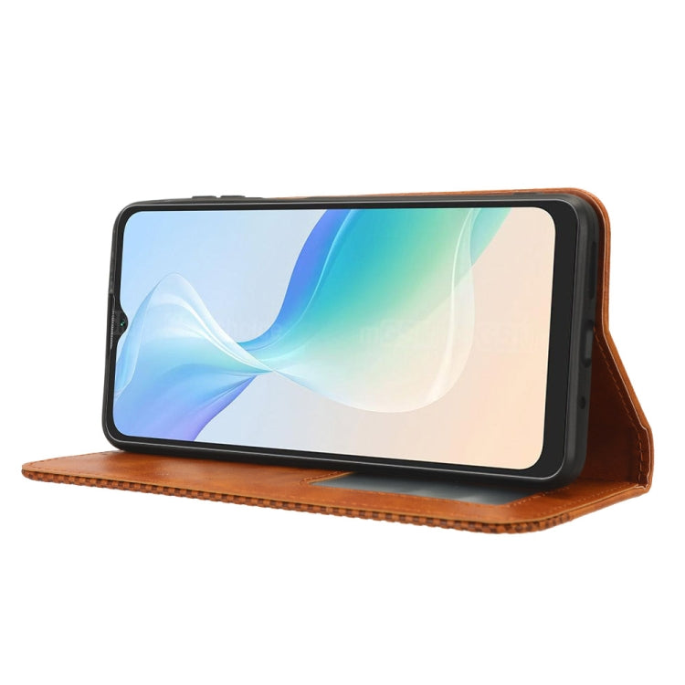 For Blackview Oscal C30 / C30 Pro Magnetic Buckle Retro Texture Leather Phone Case(Brown) - More Brand by PMC TechLife | Online Shopping South Africa | PMC TechLife